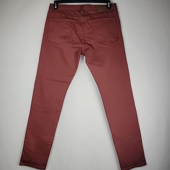 Todd Snyder Jeans Mens 32x34 Rust Red Slim Fit 5 Pocket Stretch Denim Pants NYC - Picture 7 of 11